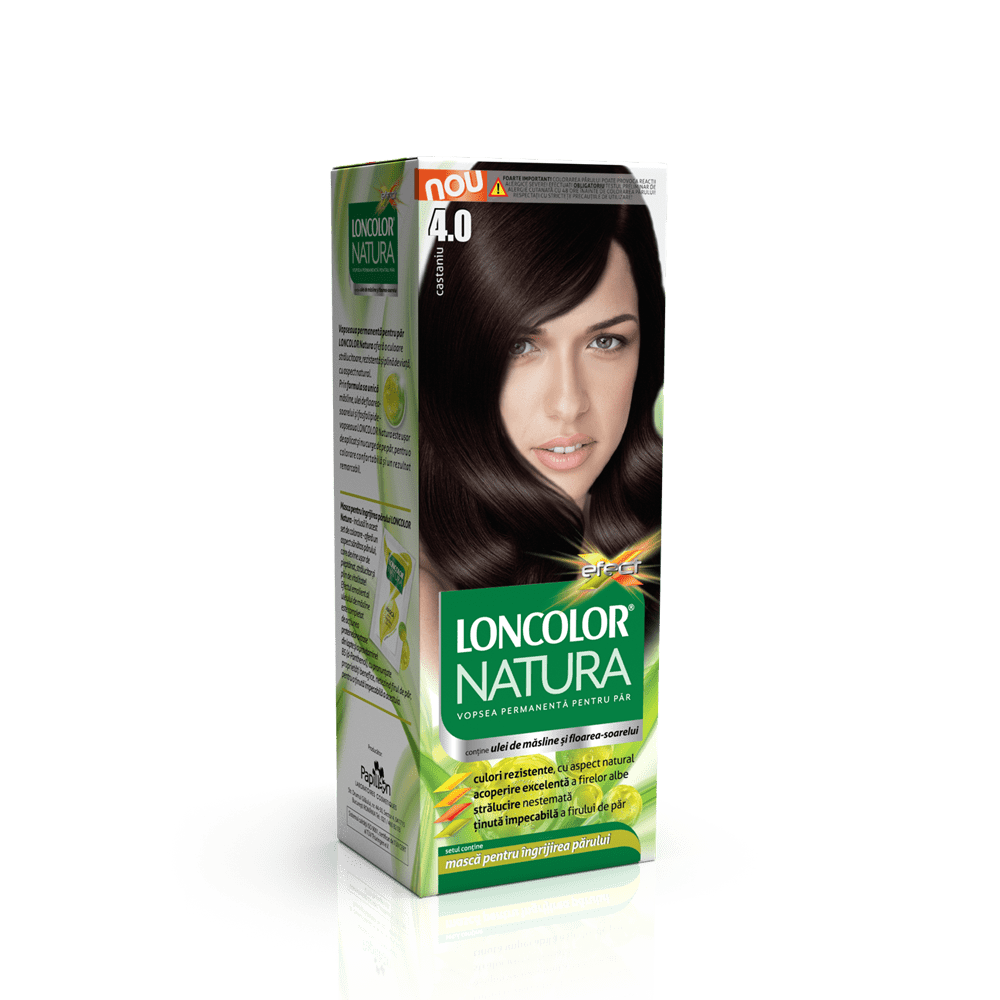 Vopsea de par permanenta Loncolor Natura 4 0 castaniu