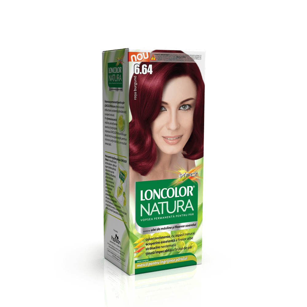 Vopsea de par permanenta Loncolor Natura 6 64 rosu burgund