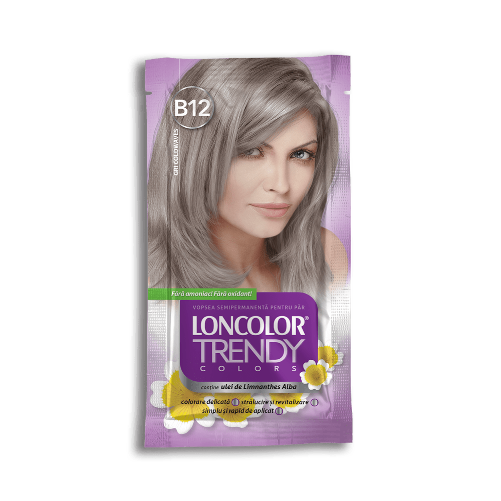 Vopsea de par semipermanenta fara amoniac Loncolor Trendy Castaniu Gri Coldwaves
