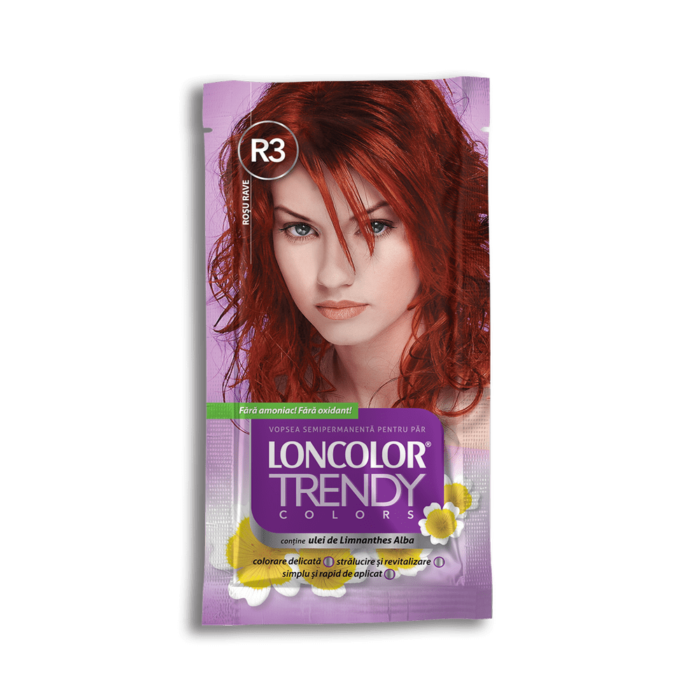 Vopsea de par semipermanenta fara amoniac Loncolor Trendy Rosu Rave