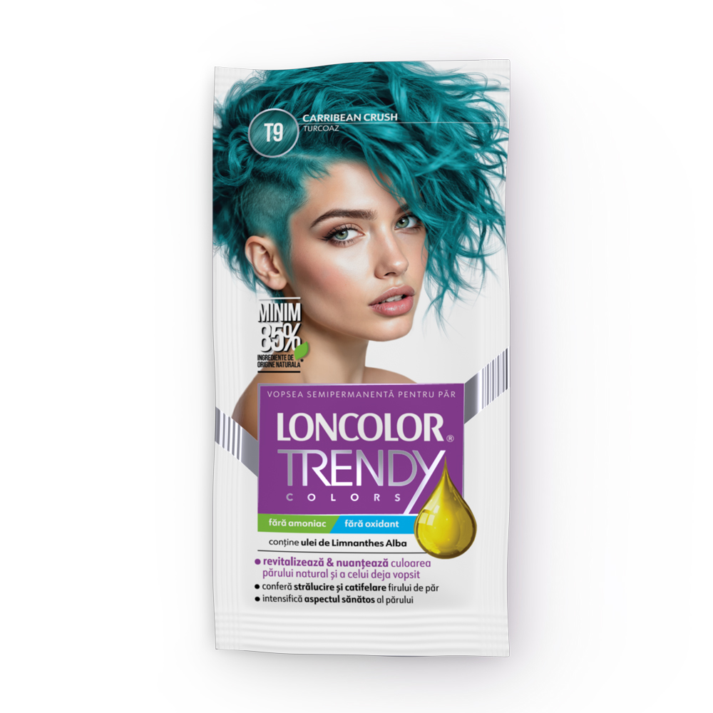 Vopsea de păr semipermanentă fără amoniac T9 Turcoaz/ Carribean Crush